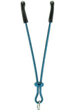 Blue Tweezer Clamps with Light Blue Beaded Tassels