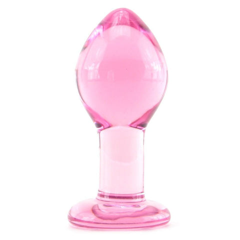 Crystal Premium Glass Large Butt Plug in Pink