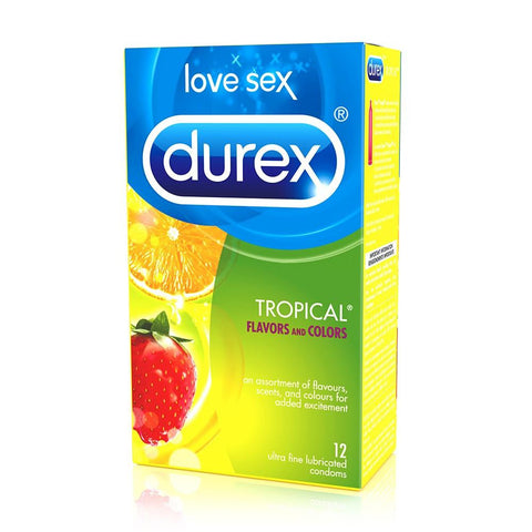 Tropical Flavored Condoms in 12 Pack