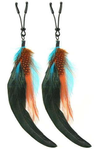 Multicolor Feathered Mini Tweezer Clamps