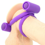 Silicone Double Delight Cock Ring in Purple