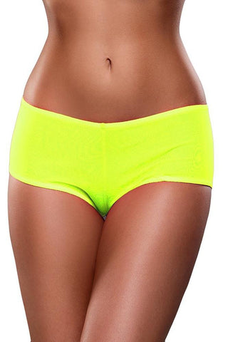 Neon Yellow, Blacklight Reactive Mesh Boy Short in S/M