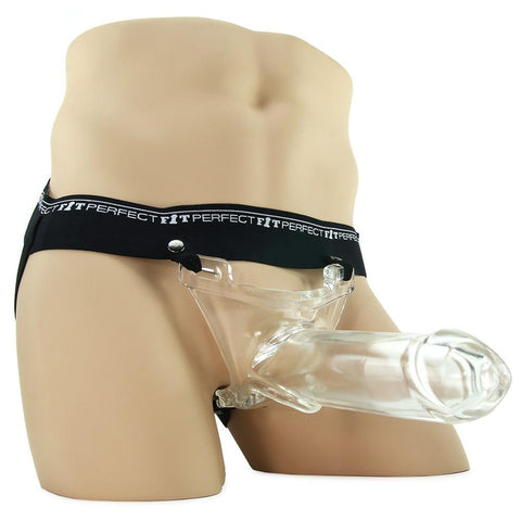 Armour Knight Molded Clear Hollow Strap-On in L/XL