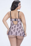 Satin Shelf Cup Babydoll & G-String Set in 3X