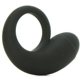 Velvet Plush Rechargeable Vibrating S Ring in Black