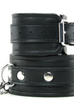X-PLAY Chained Leather Ankle Cuffs in Black