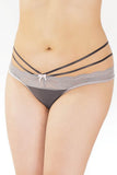 Silver Scalloped Lace Adjustable Strappy Thong in OS