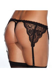 French Lace Garter Belt Black in OSXL