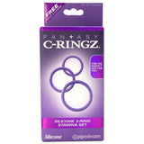 Silicone 3 Ring Stamina Cock Ring Set in Purple