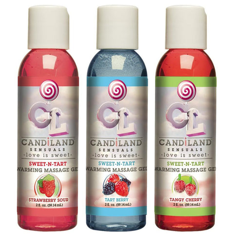 Candiland Sensuals Sweet-N-Tart Warming Massage Gels in 2oz