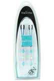 Blue Tweezer Clamps with Light Blue Beaded Tassels