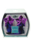 Sequin Star Nipple Covers with Feathers in Purple