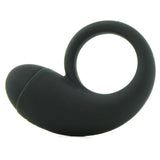 Velvet Plush Rechargeable Vibrating S Ring in Black