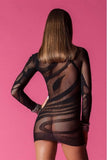 Dangerous Curves Long Sleeve Mini Dress in OS