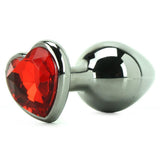 Crimson Tied Scarlet Heart Gem Steel Plug