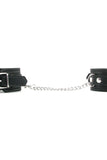 X-PLAY Chained Leather Wrist Cuffs in Black