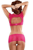 Cap Sleeved Spiral Mesh Bra & Skirt in S/M
