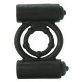 Extreme Double Trouble Silicone Cock Ring in Black