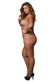 Fence Net Off Shoulder Bodystocking in OSXL