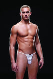 White Stripe Microfiber G-String in M/L