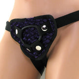 Harness the Moment Velvet Strap-On Corset in Purple