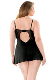 Savannah Metallic Embroidered Chemise & G-String in 3X/4X