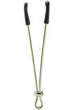 Tweezer Nipple Clamps with Purple and Pearl Tassels