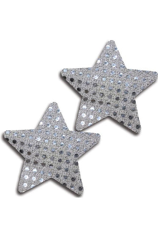 Silver Shiny Dot Star Pasties in OS