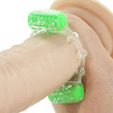 Color Pop Quickie Two-O Double Pleasure Cock Ring in Green