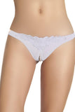Bridal Crotchless Pearl Thong with Venise Detail in 3X/4X