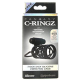 Thick Dick Silicone Vibrating Cage in Black