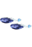 Sequin Heart Nipple Covers with Heart Charm in Blue