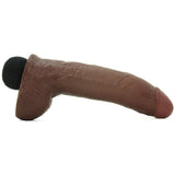 King Cock 9" Squirting Cock with Balls in Brown