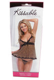 Kissable Leopard Babydoll & G-String in OS
