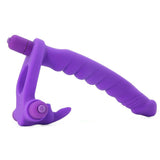 Double Penetrator Rabbit Cock Ring in Purple