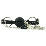 Hinder Silicone Breathable Ball Gag & Nipple Clamps