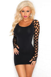 Shred-Sleeve Seamless Dress in OS