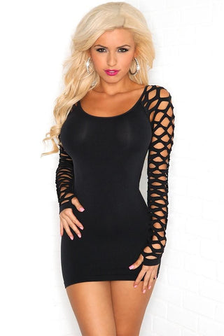 Shred-Sleeve Seamless Dress in OS