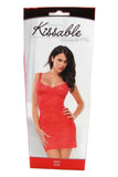 Kissable Red Stretch Lace Tank Dress in OS