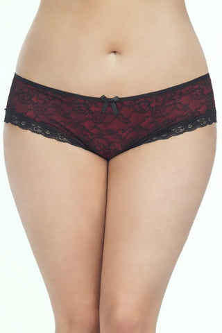 Cage Back Lace Overlay Panty in 3X/4X
