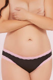 Black and Pink Lace and Microfiber Panty in 3X/4X