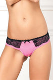 Pink Crotchless Diamond & Lace Panty in M/L