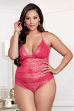 Magenta Lace Cami & Cheeky Panty Set in 3X