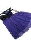 Sheer Lace Edged Purple & Black Babydoll Set in M