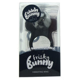 Frisky Bunny Vibrating Cock Ring in Black Pearl