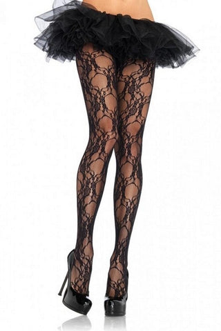 Floral Lace Pantyhose in OS