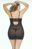 Front Zip Chemise with Lace Detail & G-String in 1X