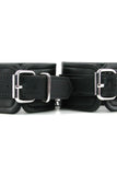 X-PLAY Chained Leather Ankle Cuffs in Black