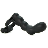 Posable Partner Double Penetrator Cock Ring in Black
