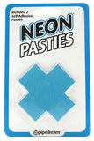 Neon Vinyl 'X' Pasties in Blue